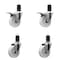 Service Caster 4'' Nylon Swivel 1-5/8'' Expanding Stem Caster Set 2 Total Lock Brakes, 4PK SCC-EXTTL20S414-NYS-2-S-2-158 - alternate 1